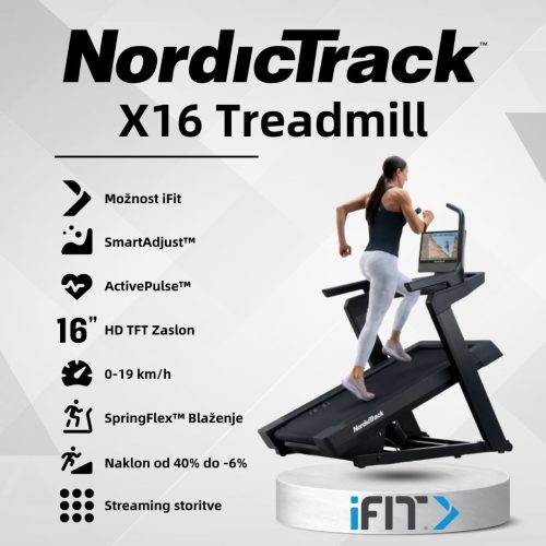 NordicTrack X16 traka za trčanje | Ekstremni nagibi, pametna prilagodba i trening bez granica