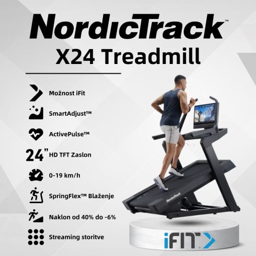 NordicTrack X24 traka za trčanje | Ekstremni nagibi i 24″ HD zaslon za trening bez granica | Nova Zaliha 20. 12. 2025