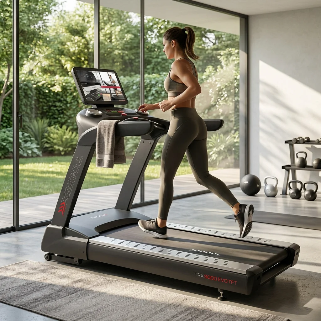 Toorx TRX-9000 EVO TFT | Profesionalna traka za trčanje s 21,5" HD zaslonom osjetljivim na dodir | AC motor 6/8 HP | Netflix, YouTube, Zwift - Slika 2