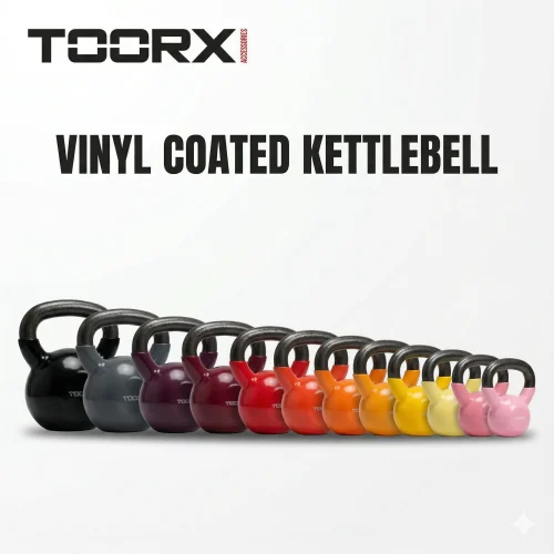Toorx Vinilni Kettlebell | 4–24 kg, vinilna obloga, kromirana ručka | Treniraj sa stilom