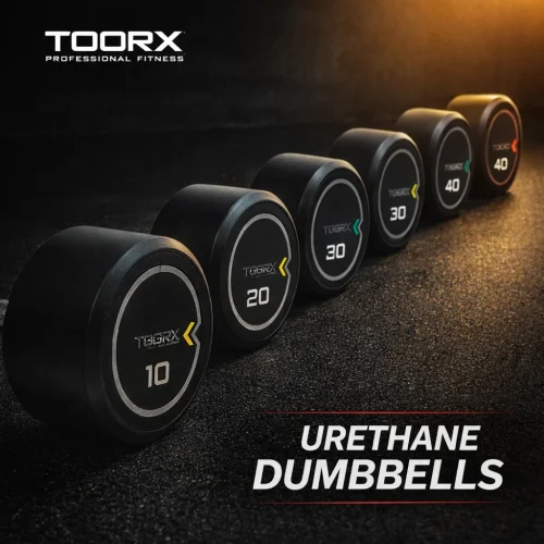 Toorx Urethane Dumbbells | 2–40 kg, uretanska obloga, ergonomski hvat | Trenirajte bez kompromisa