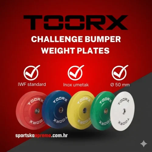 Toorx Challenge Bumper Weight Plates | 5–25 kg, gumirani diskovi, olimpijski 50 mm | Trenirajte snažno i sigurno