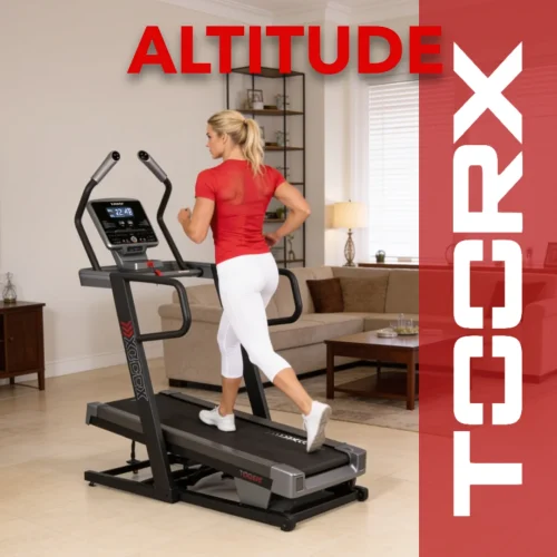 Toorx Altitude traka za trčanje | RUN & CLIMB, nagib do 36 %, Zwift & Kinomap | Napredan trening trčanja i hoda uzbrdo