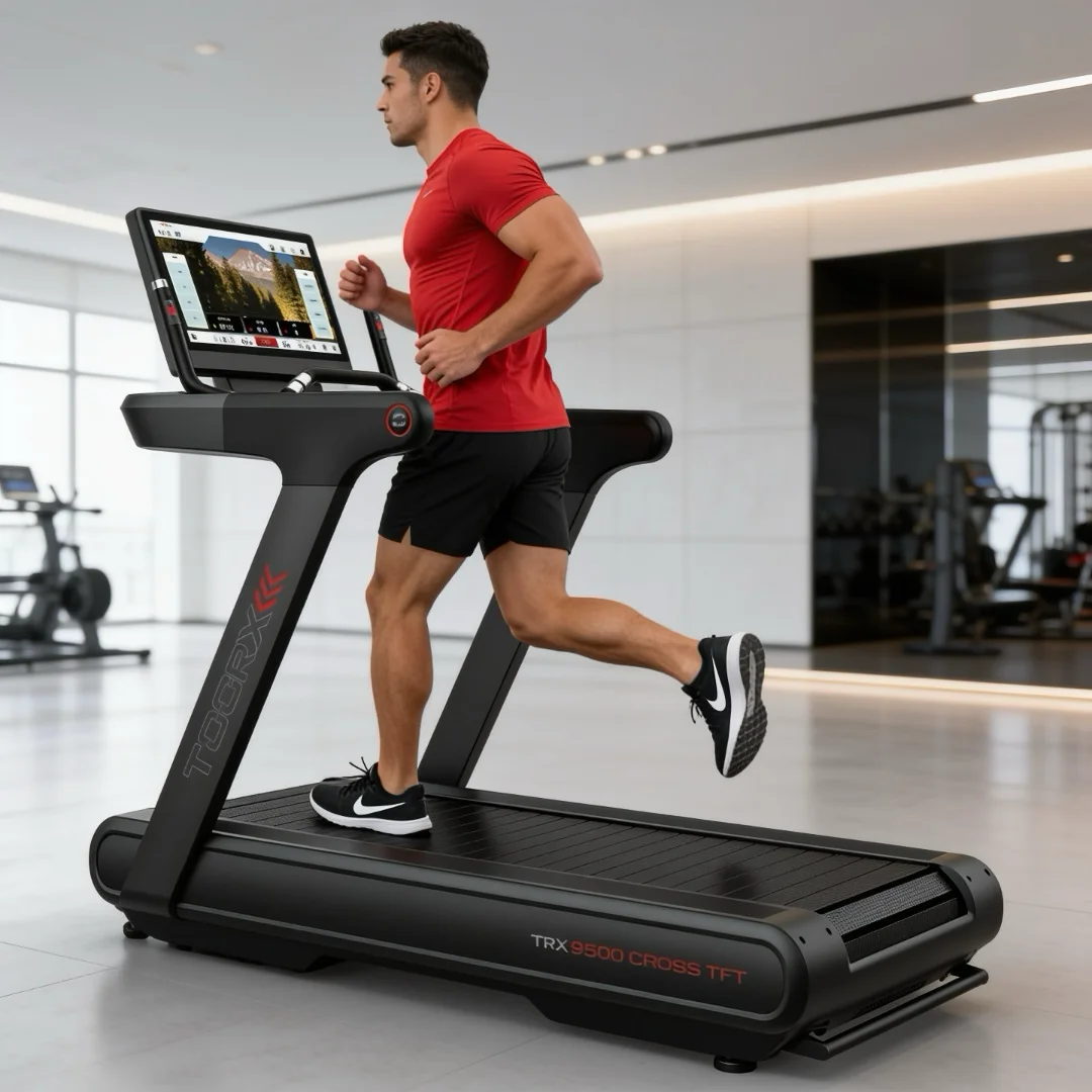 Toorx TRX-9500 CROSS TFT | 23,8" zaslon na dodir, servo motor, 22 km/h | Profesionalna traka za trčanje s ugrađenom zabavom - Slika 8