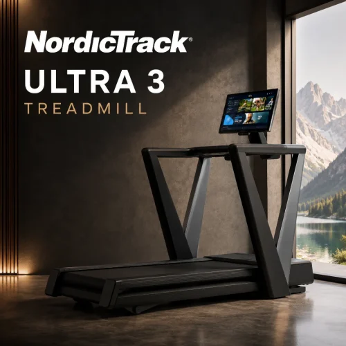 NordicTrack Ultra 3 traka za trčanje | 24-inčni zakretni HD zaslon osjetljiv na dodir, Motor bez četkica 3,0 CHP, Raspon do 24 km/h | Trenirajte prema vlastitom planu